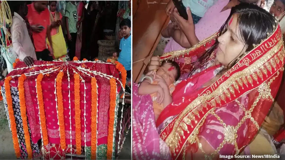 after-45-years-a-daughter-born-in-a-familydaughter-was-brought-home-in-a-doli