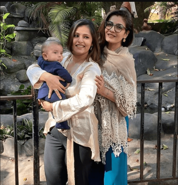 raveena-tandon-gives-special-gift-to-grandson-rudra-on-his-naming-cerremony