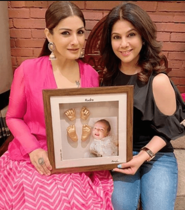 raveena-tandon-gives-special-gift-to-grandson-rudra-on-his-naming-cerremony