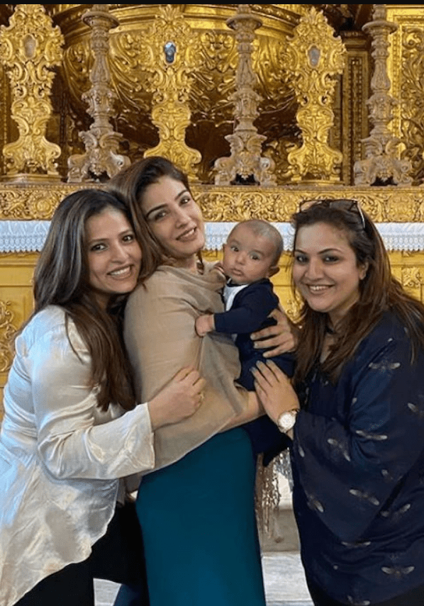 raveena-tandon-gives-special-gift-to-grandson-rudra-on-his-naming-cerremony