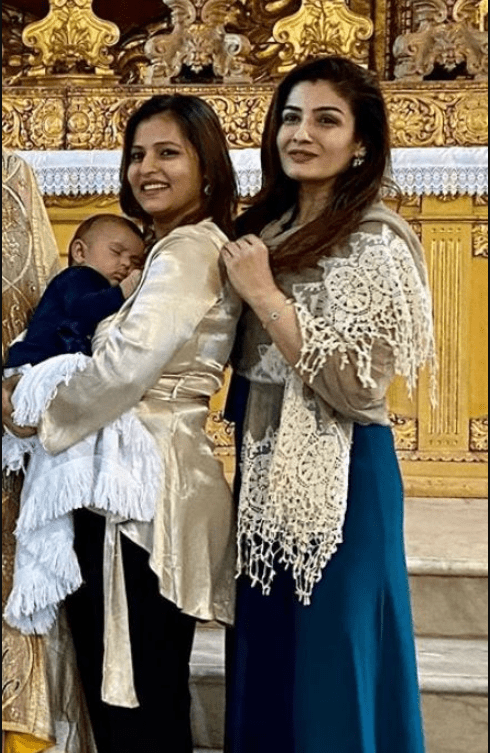 raveena-tandon-gives-special-gift-to-grandson-rudra-on-his-naming-cerremony