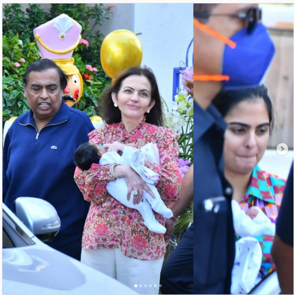 pictures-of-isha-ambanis-twins-celebrating-1-month-completion-went-viral-on-social-media
